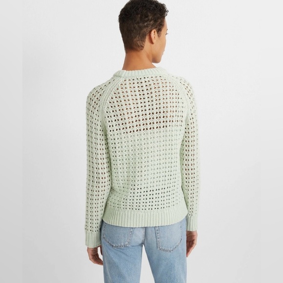 Club Monaco women's open knit crew neck sweater size L wool alpaca blend - Picture 9 of 9